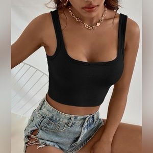 3 colored tank tops cropped size small